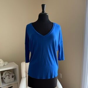 Express Blue V-Neck Top - Size Small